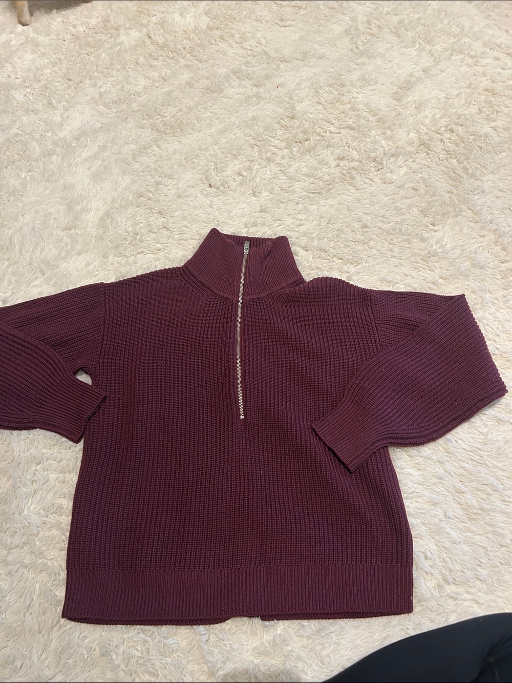 Quince Australian Merino Wool Half Zip Sweater